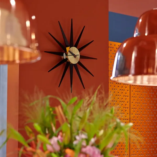 Sunburst Clock Clock Walnut