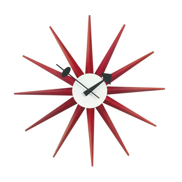 Sunburst Clock Watch Red
