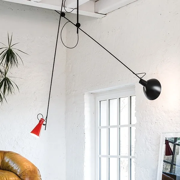 VV Cinquanta Loftlampe Suspension Sort/Rød