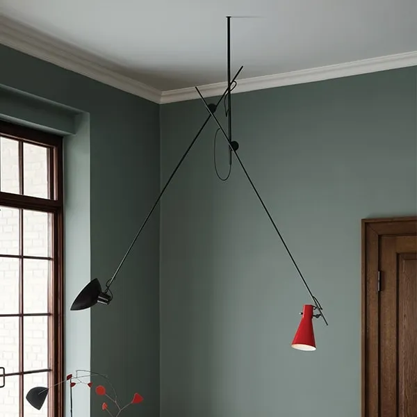 VV Cinquanta Loftlampe Suspension Sort/Rød