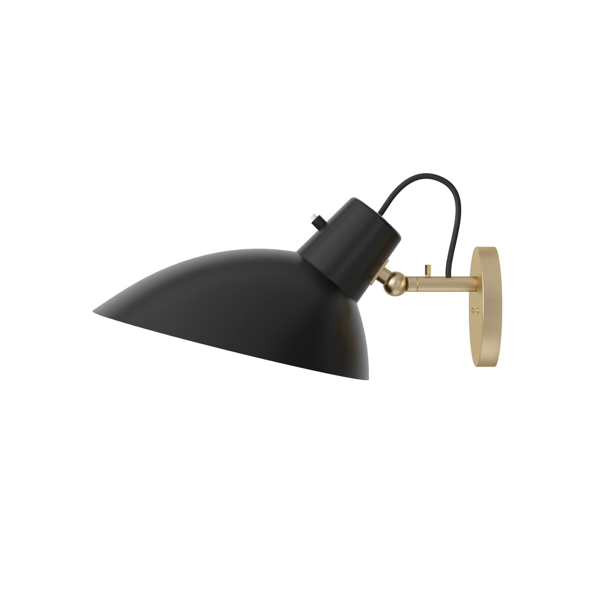 VV Cinquanta Applique Murale Laiton/Noir avec Switch