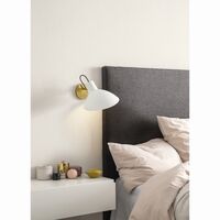 VV Cinquanta Wall Light Brass/White w/switch