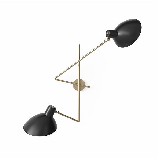 VV Cinquanta Applique Murale Twin Laiton/Noir