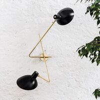VV Cinquanta Applique Doppia Ottone/Nero