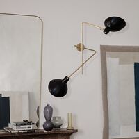 VV Cinquanta Applique Doppia Ottone/Nero