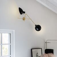 VV Cinquanta Applique Doppia Ottone/Nero