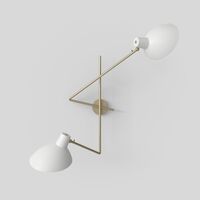 VV Cinquanta Wandlamp Twin Messing/ Wit