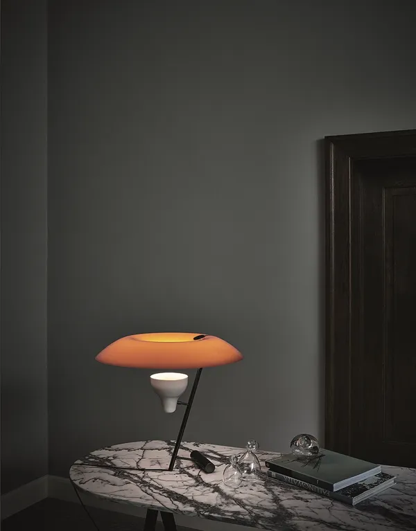 Model 548 Table Lamp Dark Brass/Orange