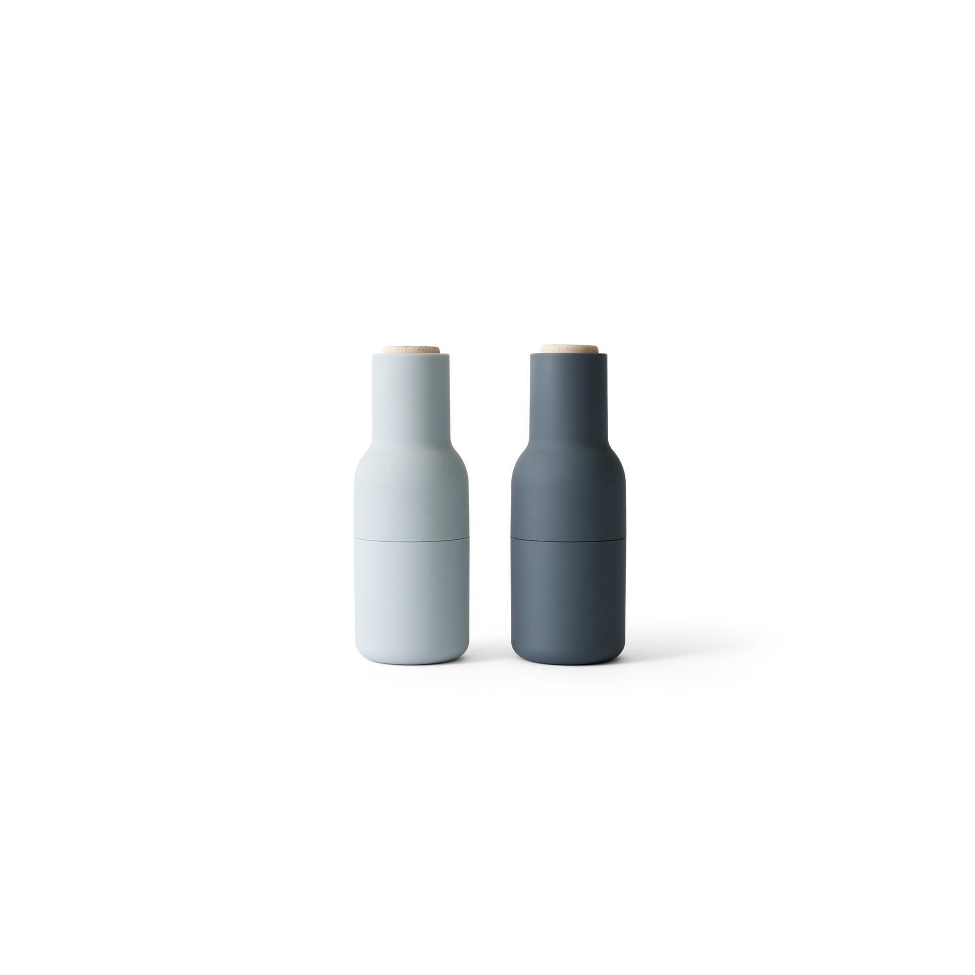 Bottle Grinder Lot de 2 Bleu/Hêtre