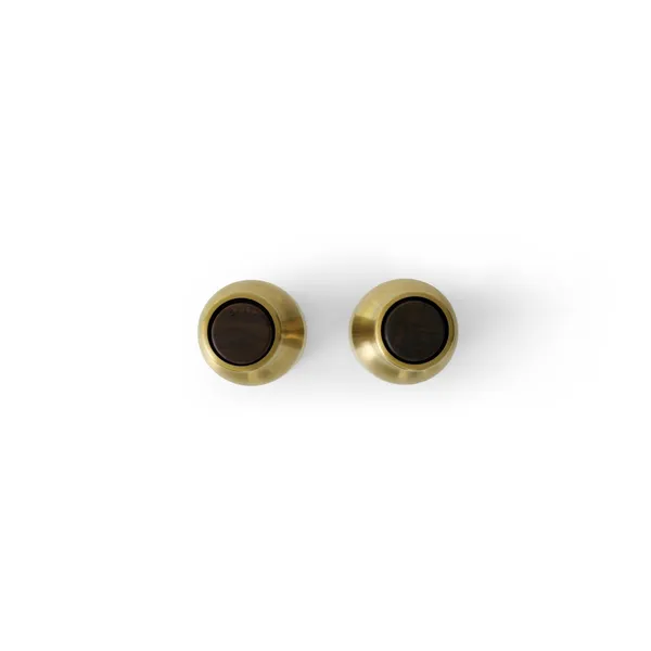 Bottle Grinder Set of 2 Brushed Brass/ Walnut