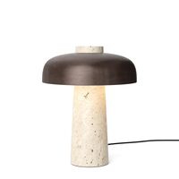 Reverse Table Lamp Travertine & Bronzed Brass