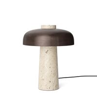 Reverse Table Lamp Travertine & Bronzed Brass