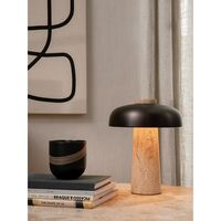 Reverse Table Lamp Travertine & Bronzed Brass