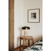 Reverse Table Lamp Travertine & Bronzed Brass