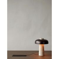 Reverse Table Lamp Travertine & Bronzed Brass