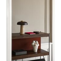 Reverse Table Lamp Travertine & Bronzed Brass