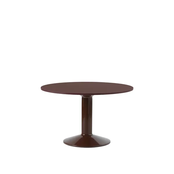 Middle Dining Table Ø120 Linoleum/Dark Red