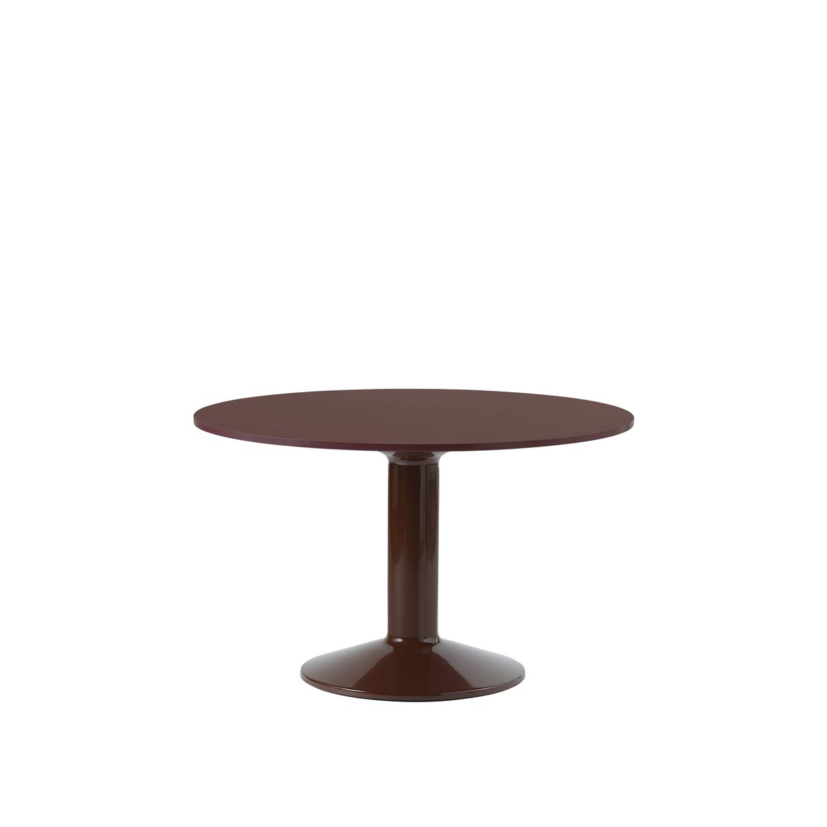 Middle Eettafel Ø120 Linoleum/Donkerrood