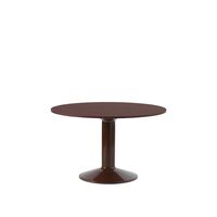 Middle Eettafel Ø120 Linoleum/Donkerrood