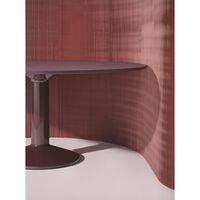 Middle Eettafel Ø120 Linoleum/Donkerrood