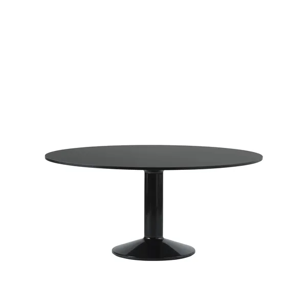 Middle Dining Table Ø160 Black Linoleum