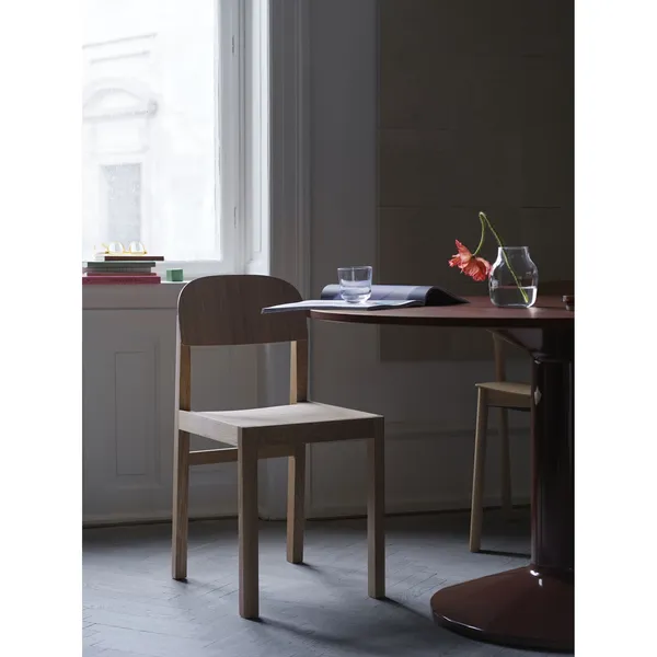 Middle Dining Table Ø160 Linoleum/Dark Red