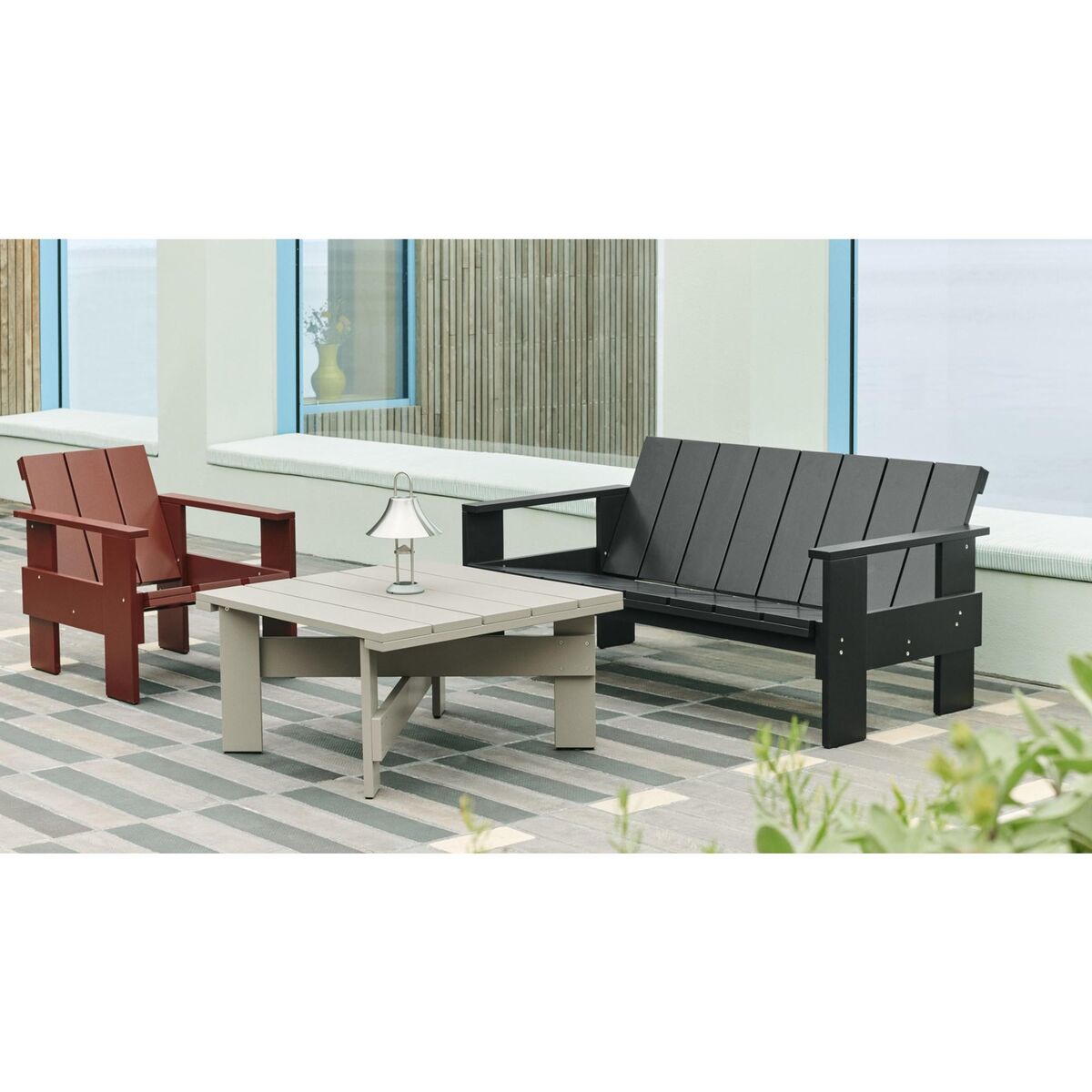 Crate Lage Salontafel Ijzer Rood