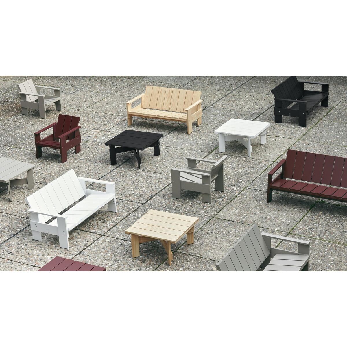Crate Lage Salontafel Ijzer Rood