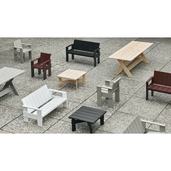 Crate Dining Bench Lacquered Pine