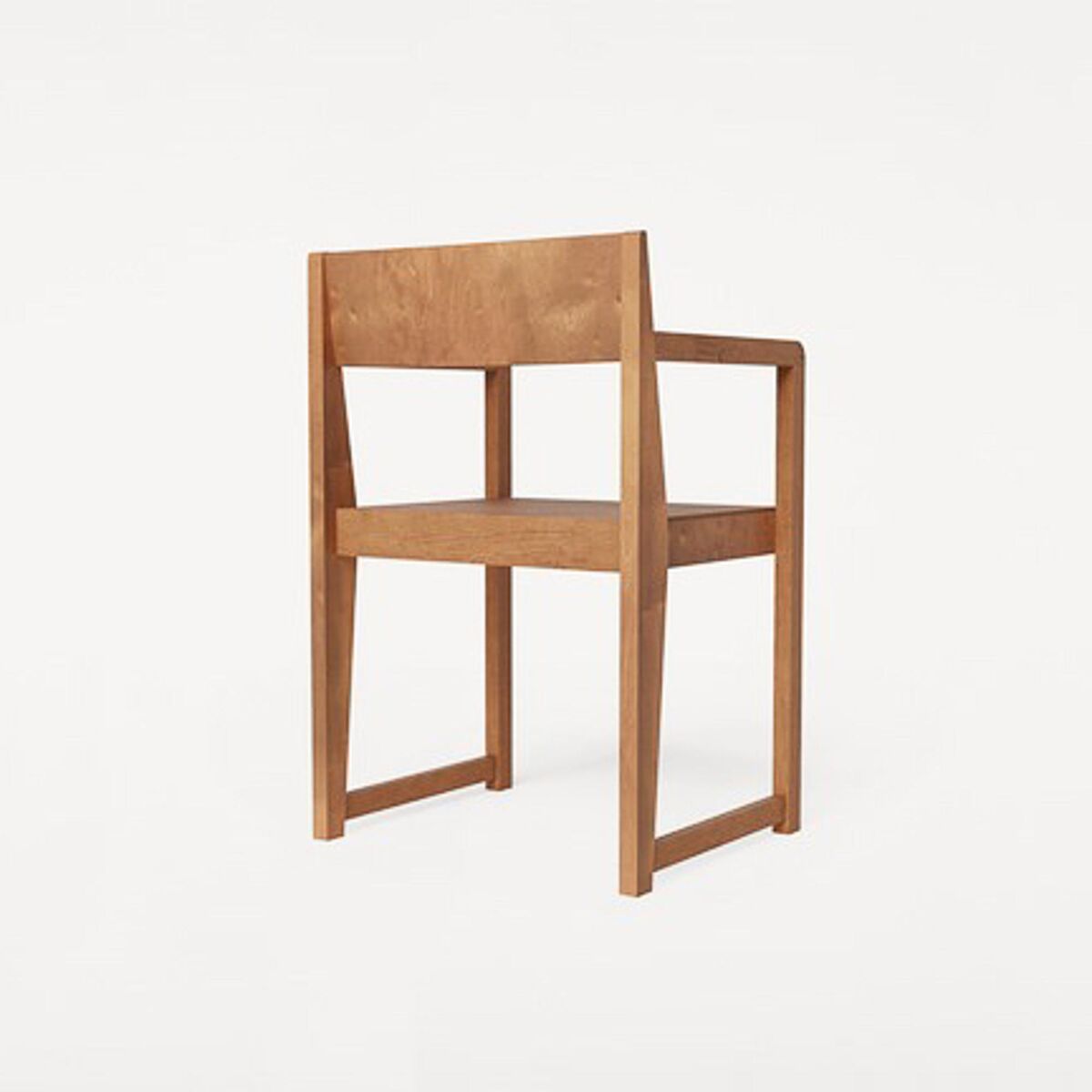 Silla de Comedor 01 con Reposabrazos en Marrón Cálido