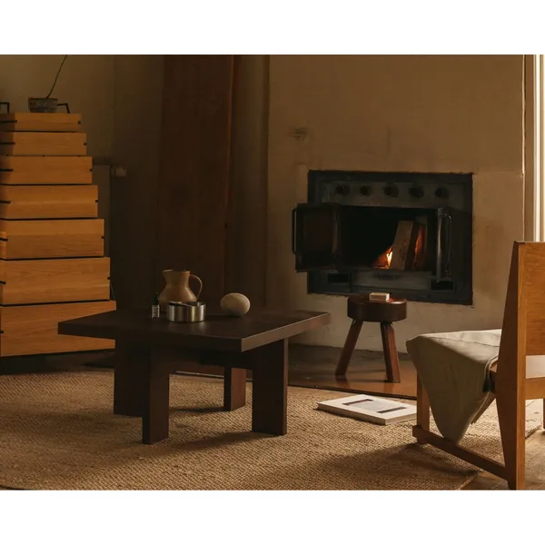 Farmhouse Square Coffee Table Dark Oak
