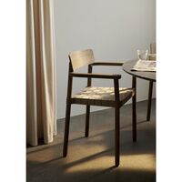 Betty TK9 Dining Chair With Armrests Black/ Natural