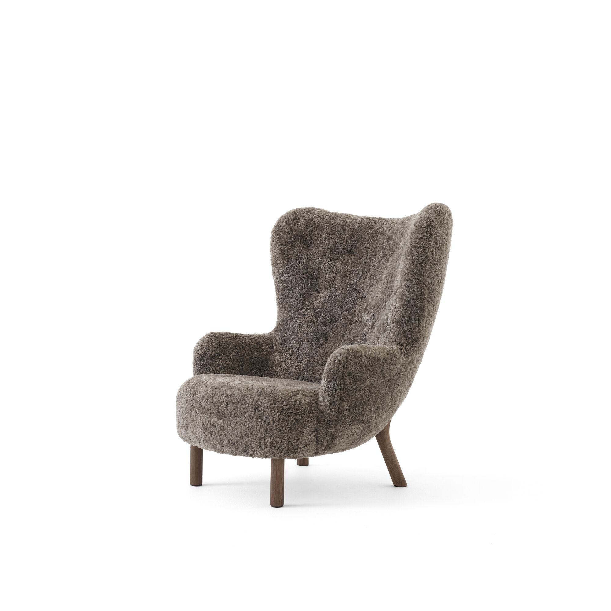Petra VB3 Fauteuil Peau de Mouton Sahara/ Noyer Huilé