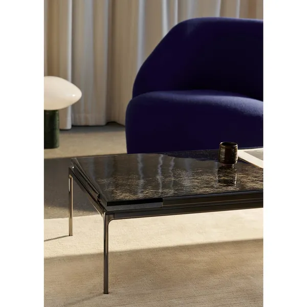Set LN12 Coffee Table Bianco Carrara/Dark Chrome