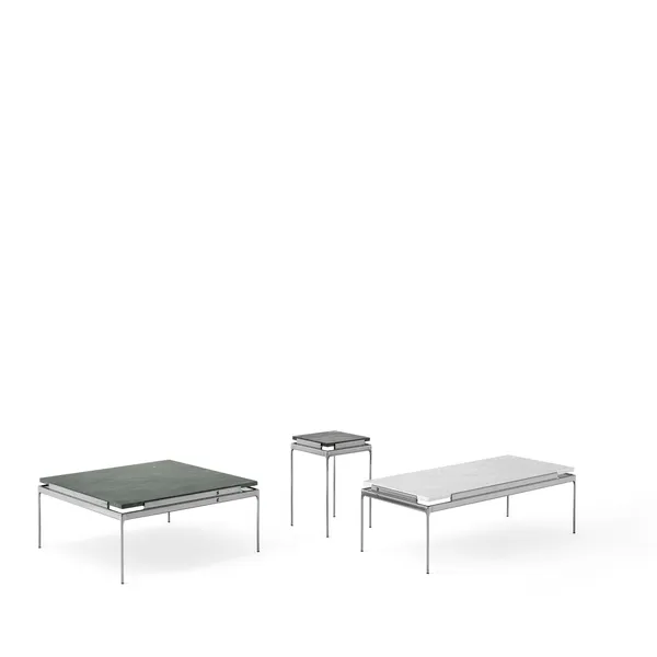 Set LN13 Coffee Table Bianco Carrara/Dark Chrome