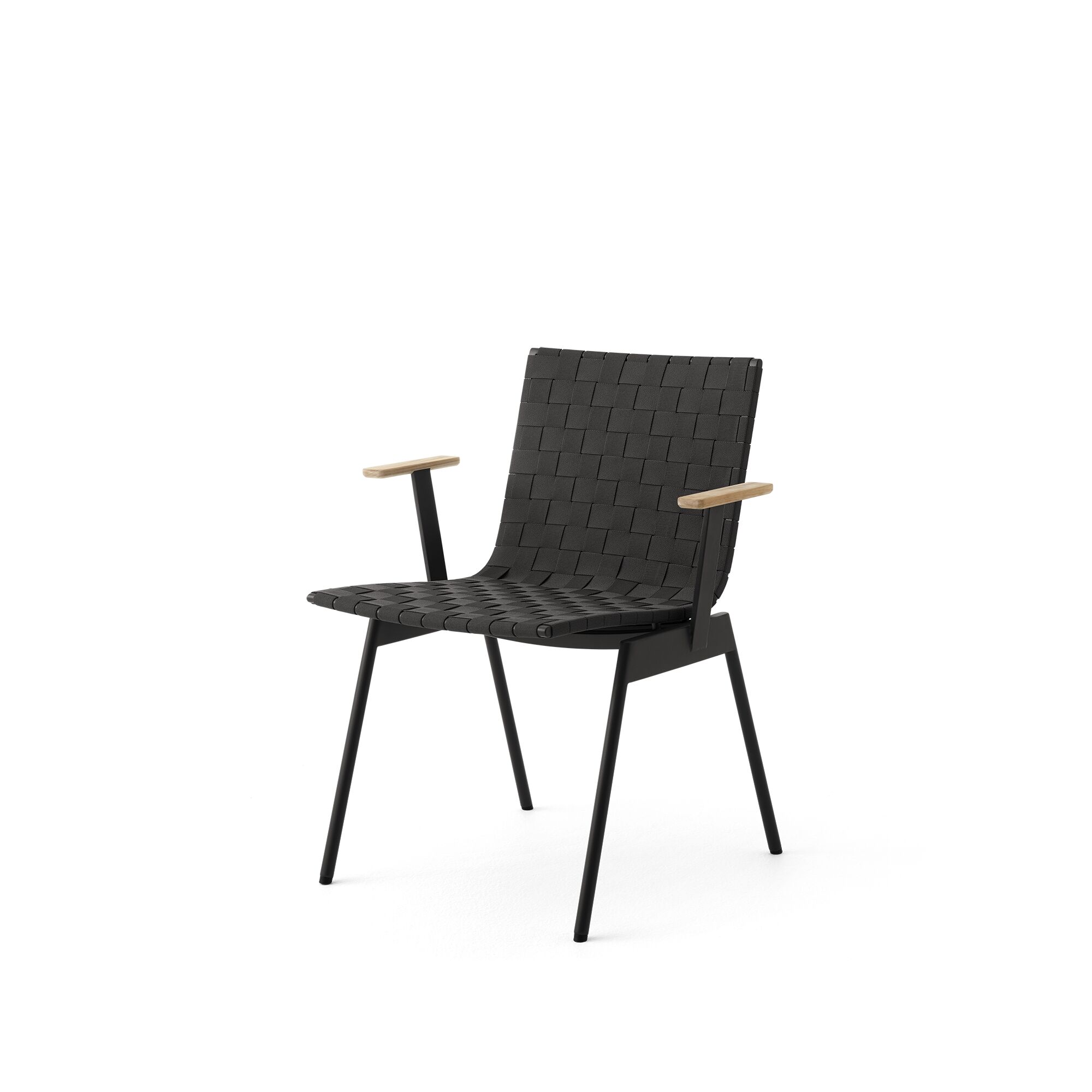 Ville AV34 Chaise D'extérieur avec Accoudoirs Noir Chaud