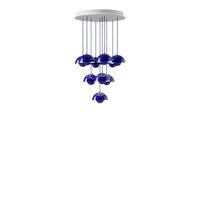Flowerpot VP10 Chandelier 10 Pcs Ø53 Cobalt Blue