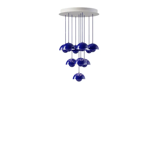 Flowerpot VP10 Chandelier 10 Pcs Ø53 Cobalt Blue