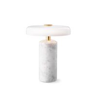 Trip Tragbare Lampe Carrara-Marmor/Glänzender Opal