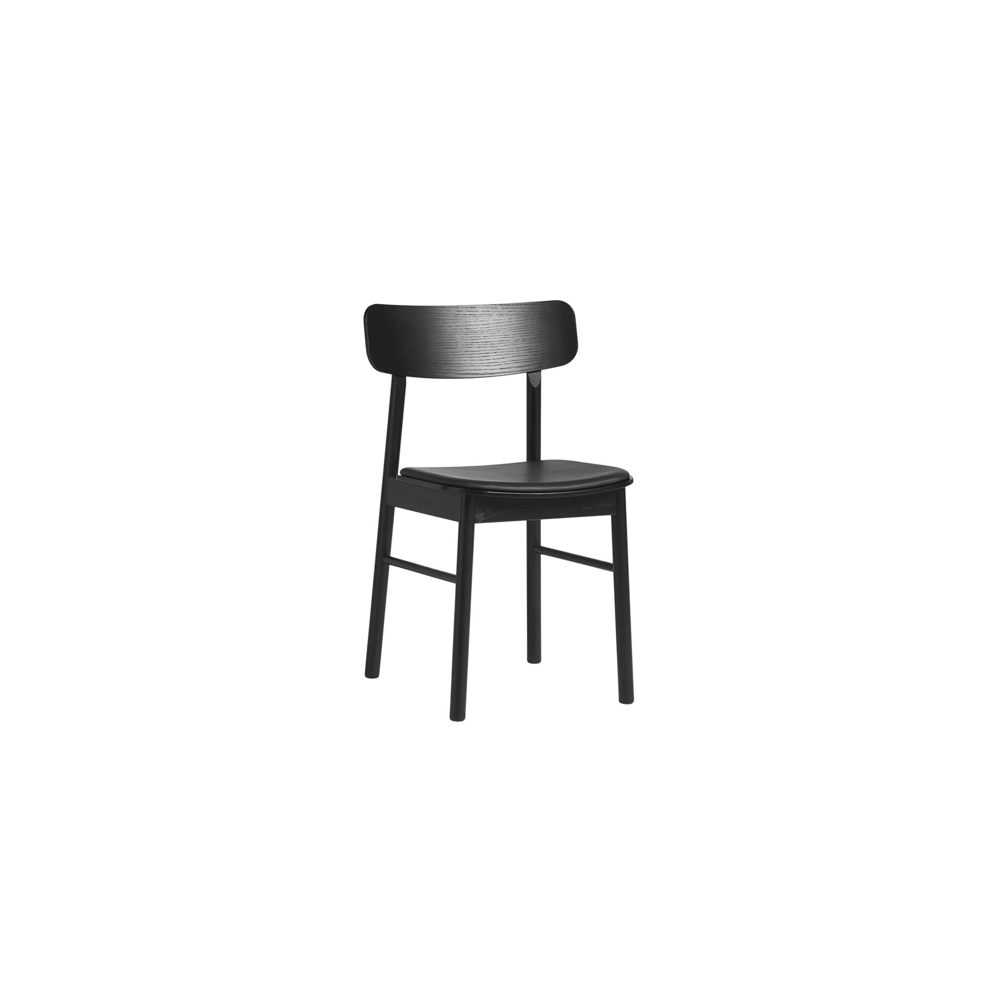 Woud Soma Spisebordsstol Polstret Sortmalet Ask/Sort Lder