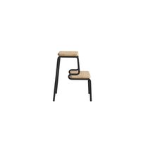 Slalom Step Stool White Pigmented Lacquered Oak/ Black