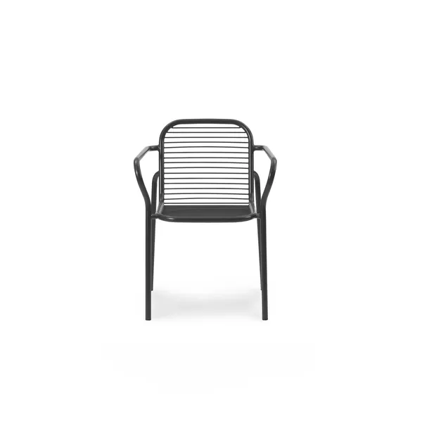 Vig Outdoor Chair with Armrests Black
