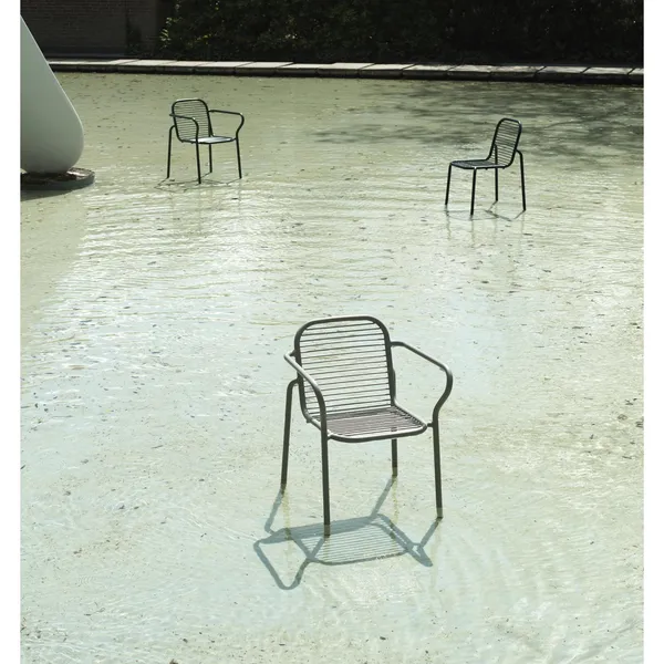 Vig Outdoor Chair with Armrests Black