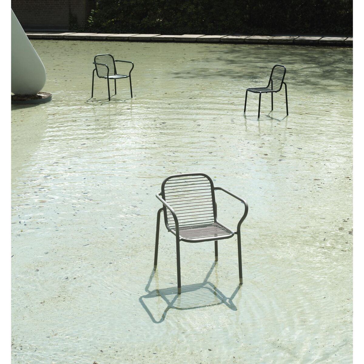 Vig Outdoor Chair with Armrests Black