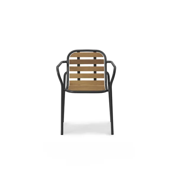 Vig Outdoor Chair with Armrests Black/Robinia