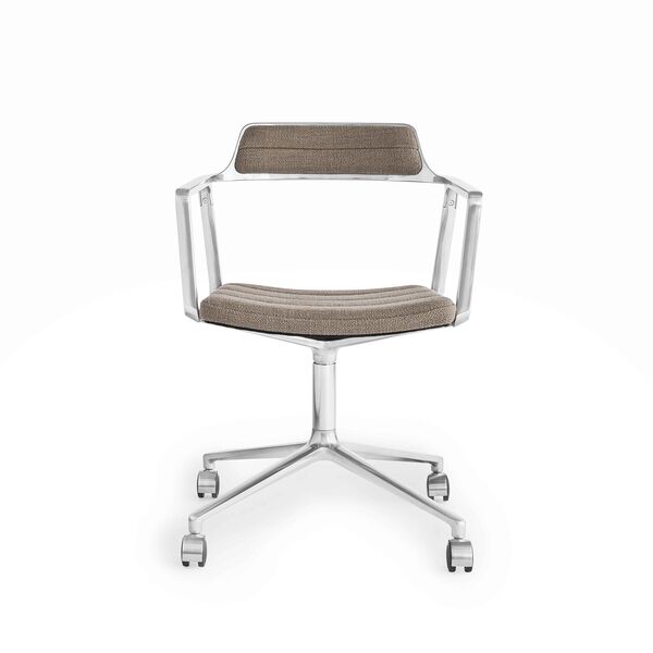 452 Swivel Swivel Chair With Wheels Dark Sand/ Aluminum