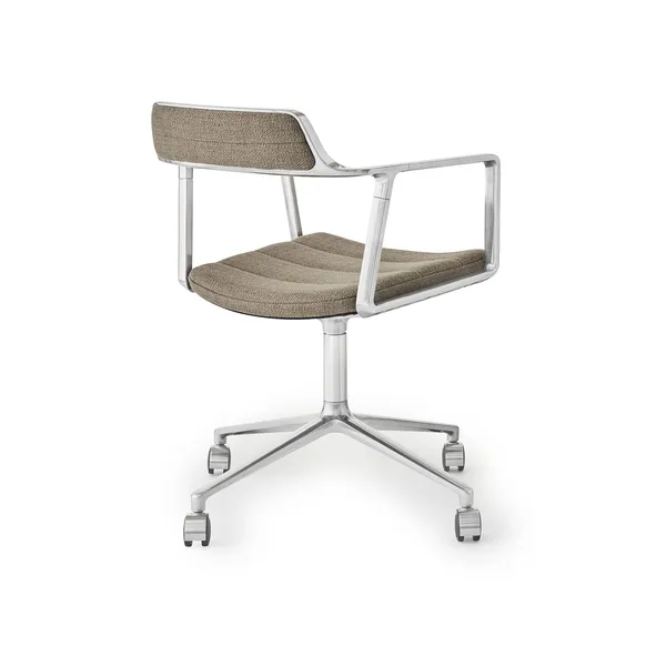 452 Swivel Drehstuhl mit Rollen Dark Sand/ Aluminium