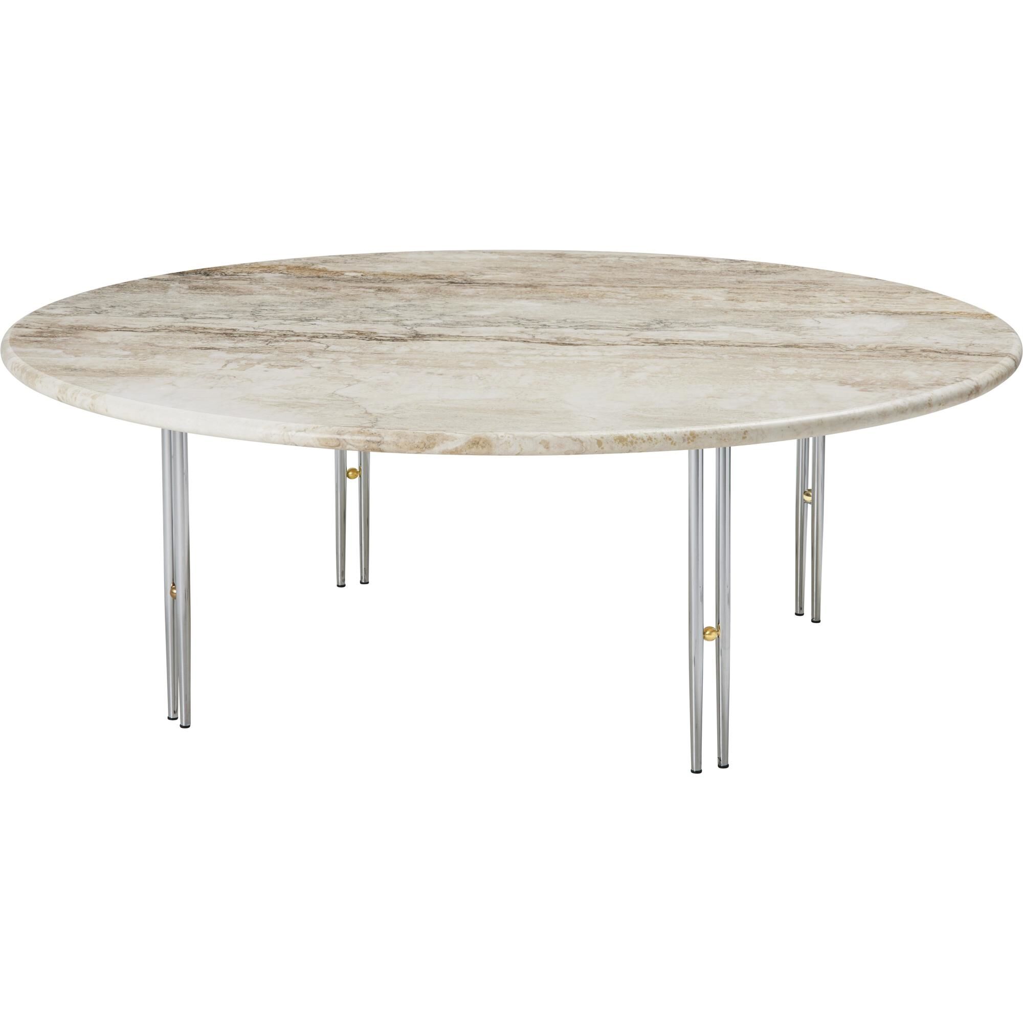 IOI Table Basse Ø100 Chrome/ Beige