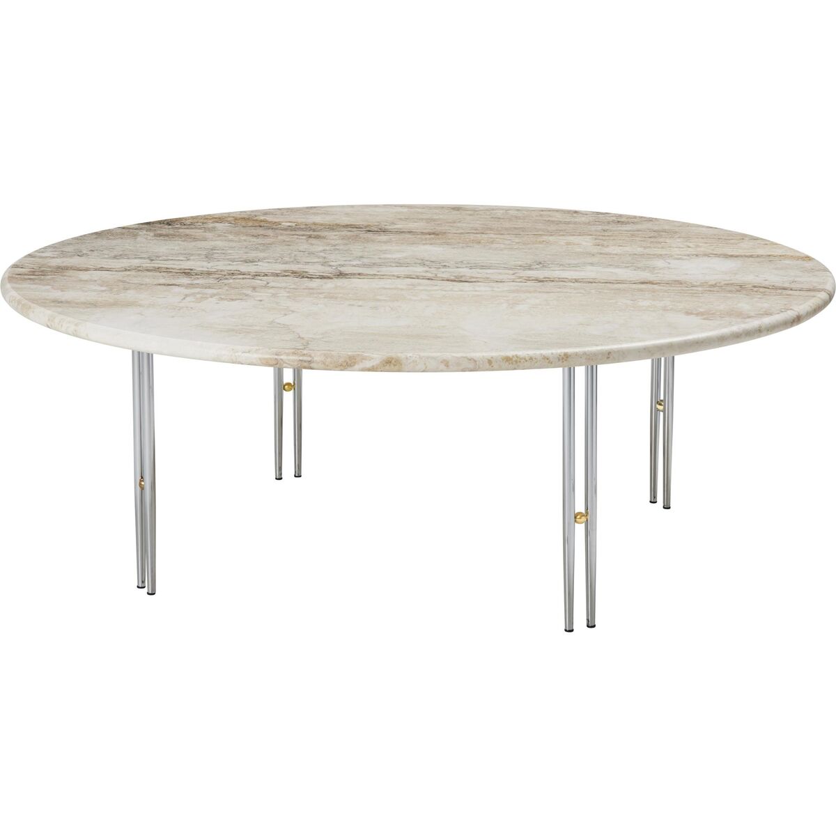 IOI Couchtisch Ø100 Chrom/ Beige