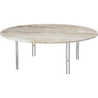 IOI Couchtisch Ø100 Chrom/ Beige